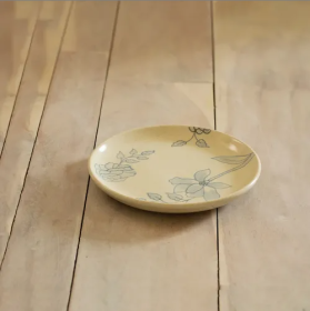 White Circular Ceramic Printed Side Panel (Option: 1pc)